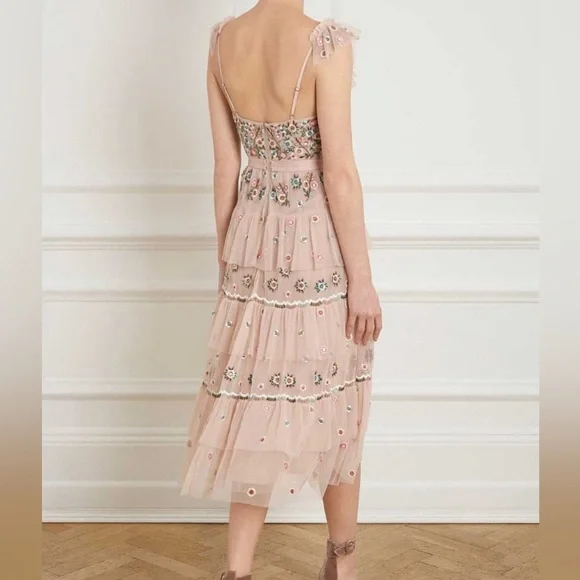 Needle and Thread pink Whimsical Tiered midi Dress - Picture 3 of 10